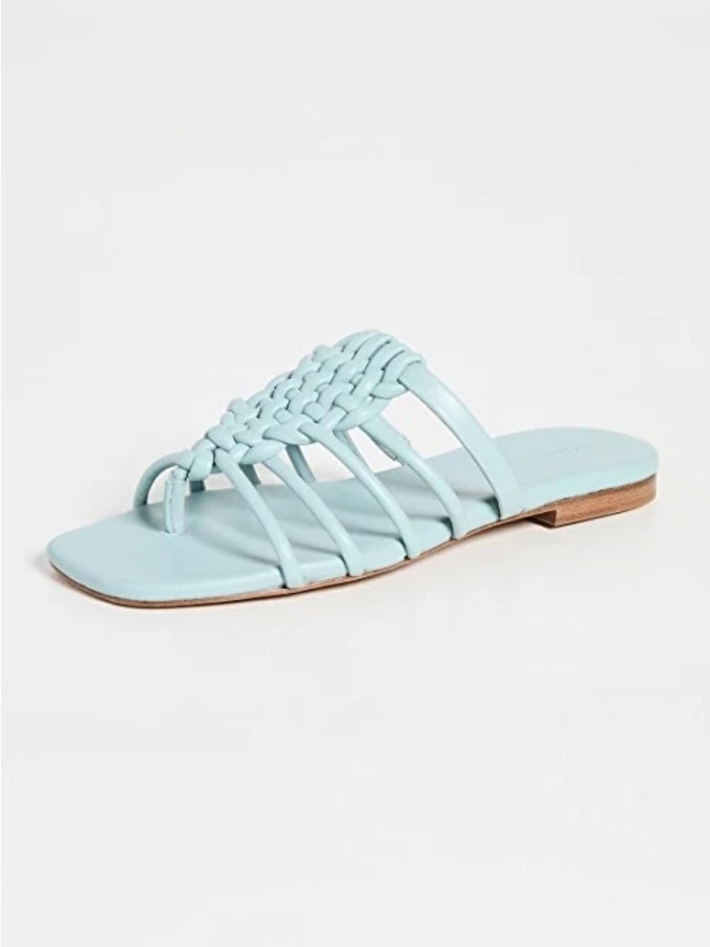 Vince Dae Woven Braided Strap Leather Slide Sandals Pale Bay Blue Size 7.5 M